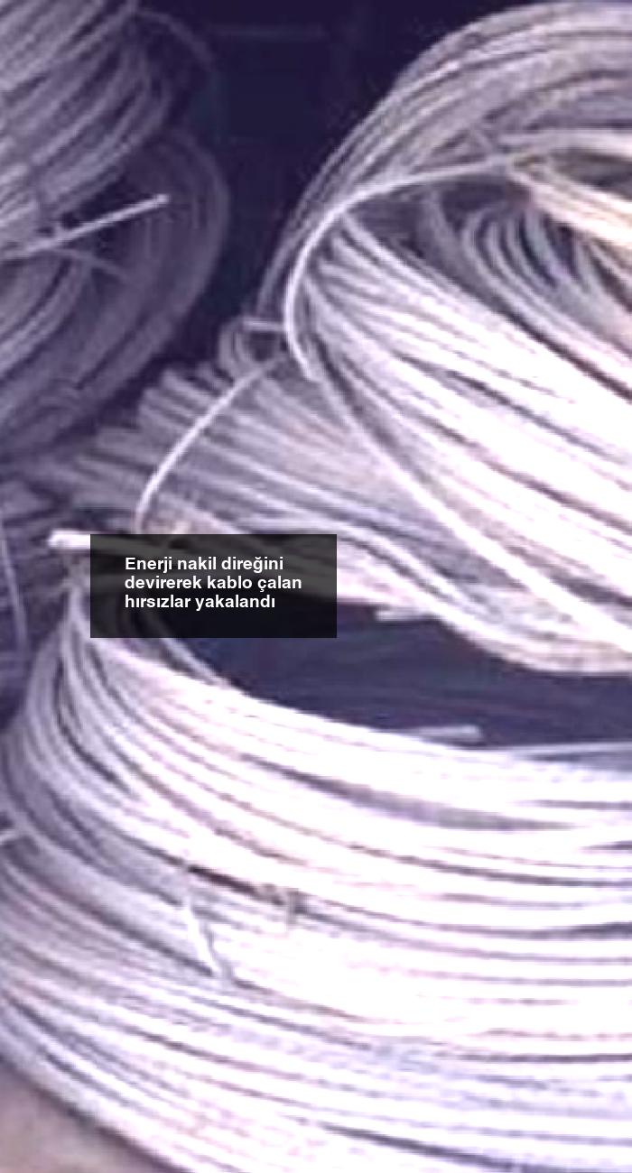 Enerji nakil direğini devirerek kablo çalan hırsızlar yakalandı