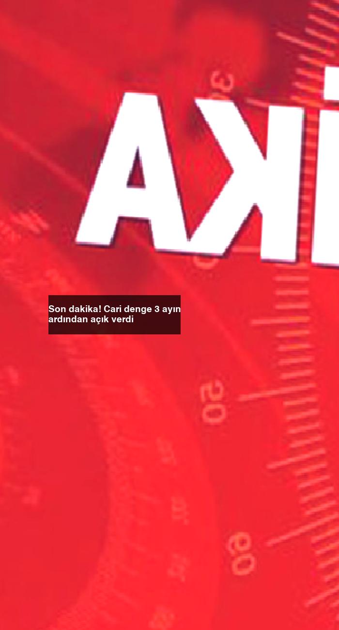 Son dakika! Cari denge 3 ayın ardından açık verdi